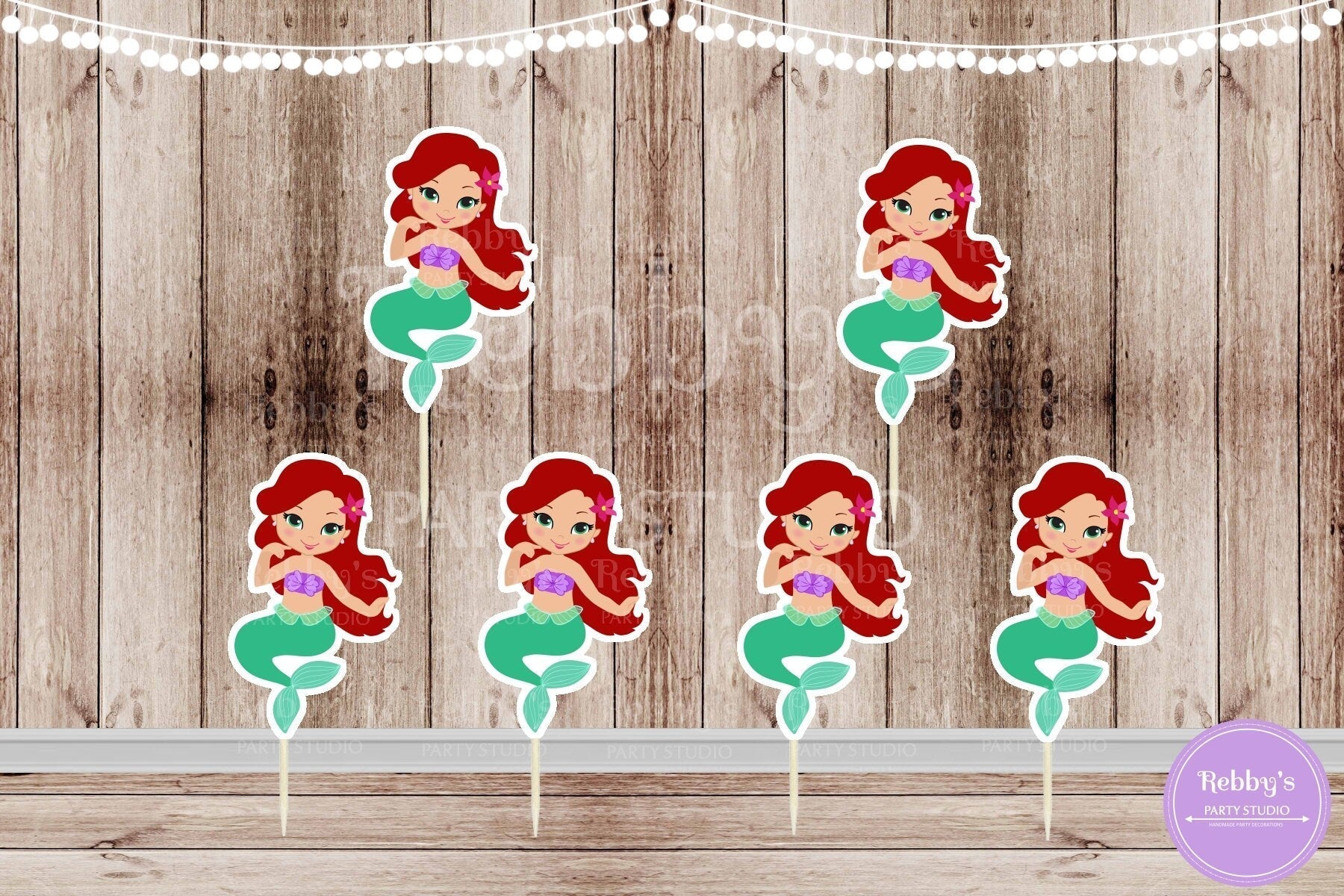 Mermaid Party - Set of 12 Mermaid Inspired Cupcake Toppers