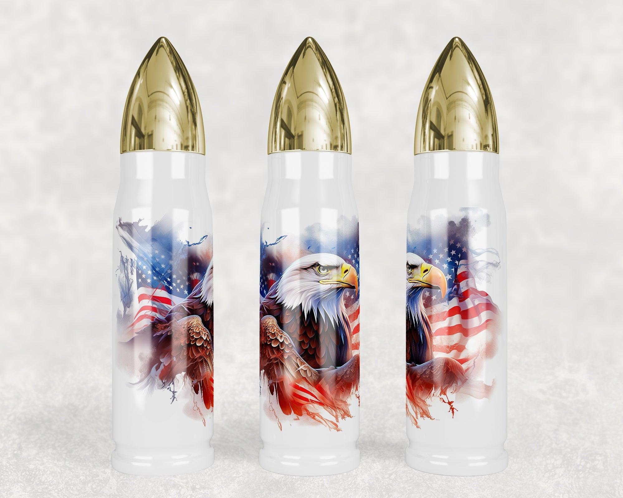 USA Flag Bald Eagle 35oz Bullet Tumbler