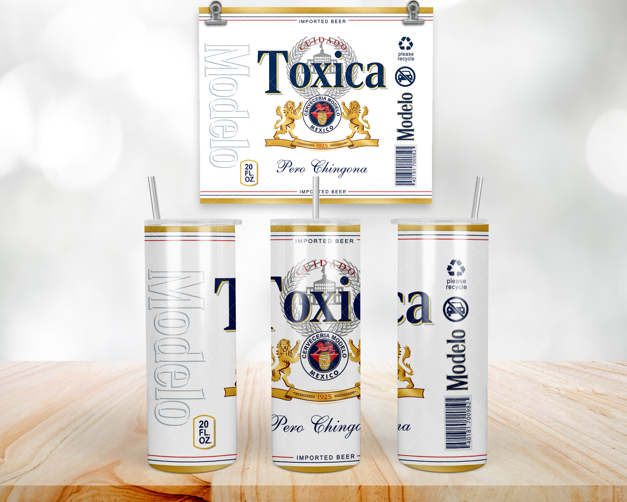 Toxica Pero Chingona 20oz Insulated Tumbler with Straw