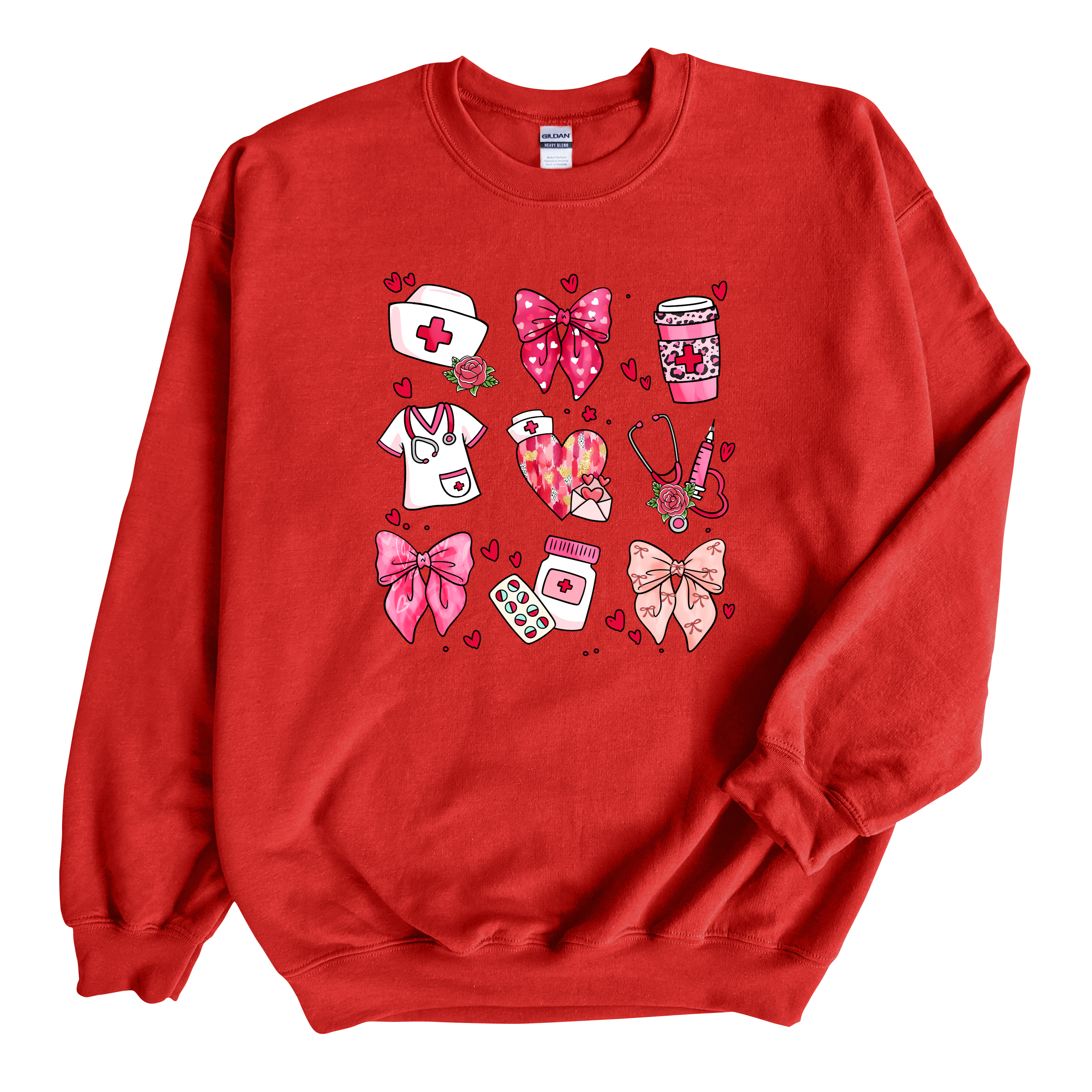 Nurse Coquette Bow Sweatshirt, Adult Unisex Sweater
