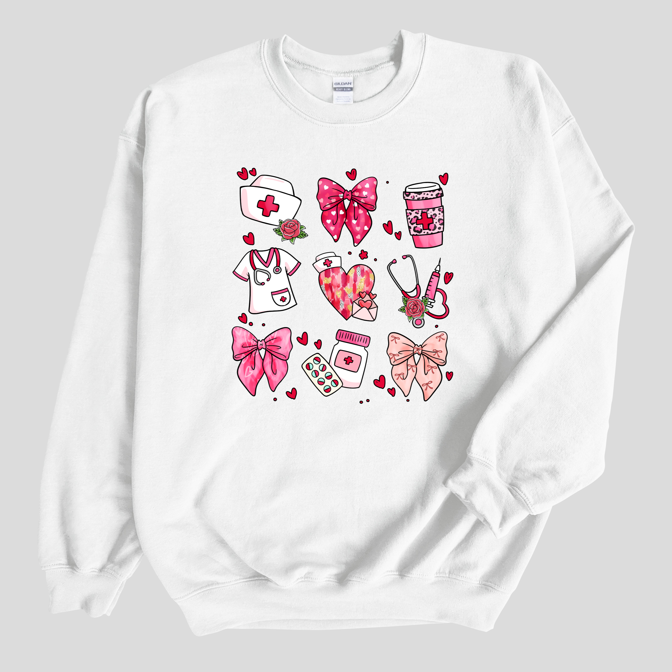 Nurse Coquette Bow Sweatshirt, Adult Unisex Sweater