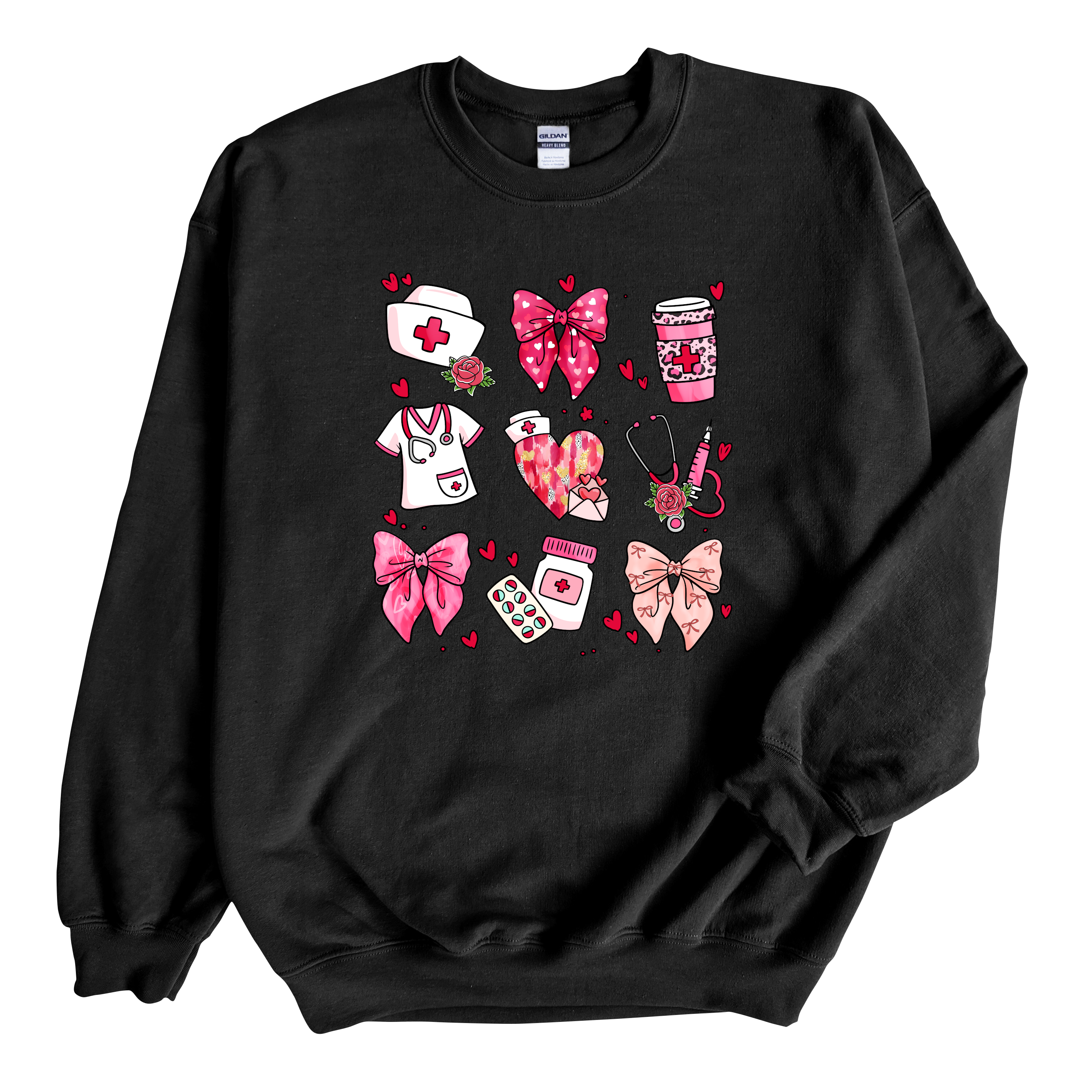 Nurse Coquette Bow Sweatshirt, Adult Unisex Sweater