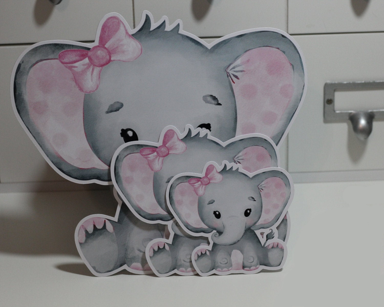 12 Baby Girl Elephant Cut Outs