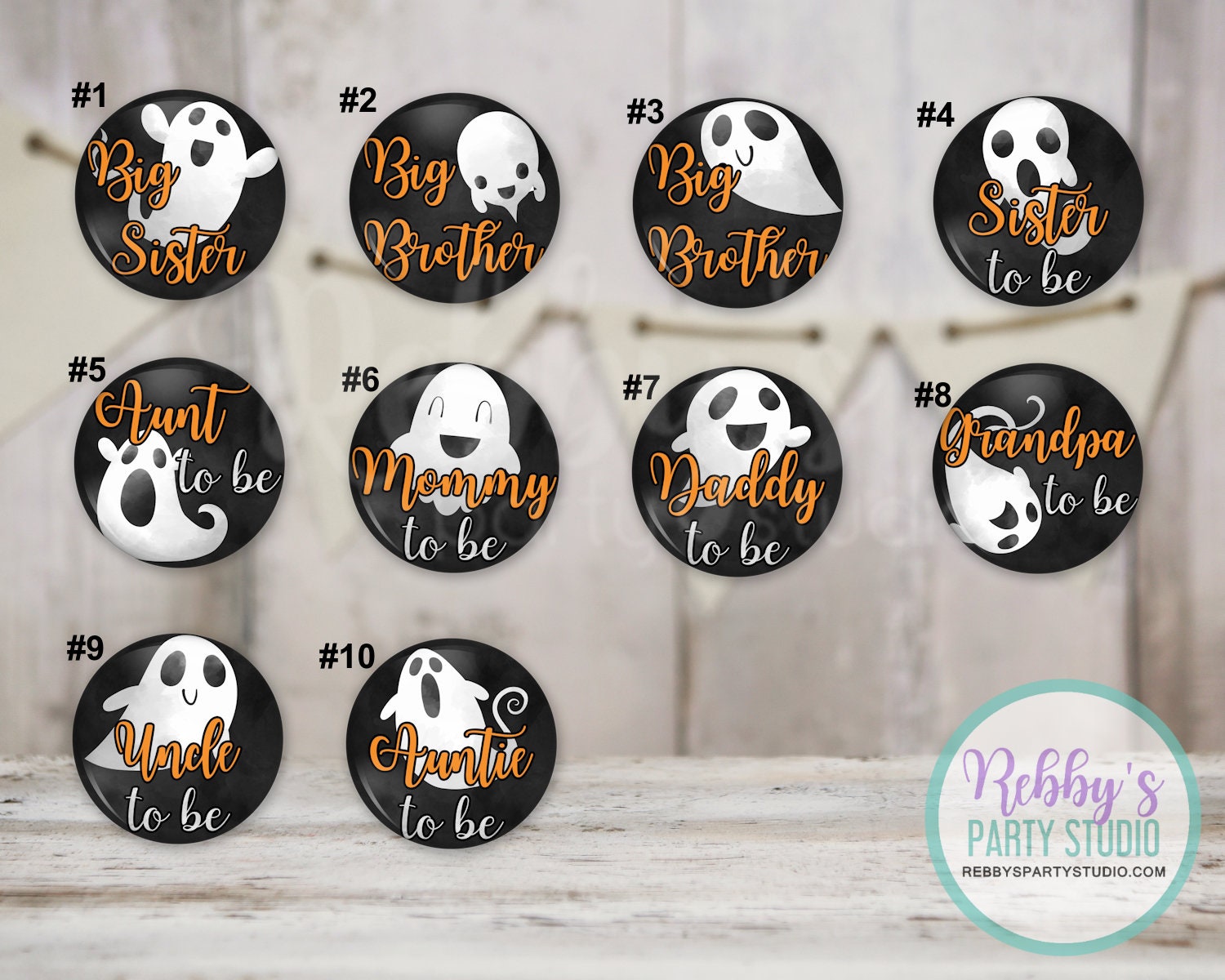 Little Boo Baby Shower Party, Lovely Ghost Pinback Button, Personalized Pin Button, Little Boo Button Badge