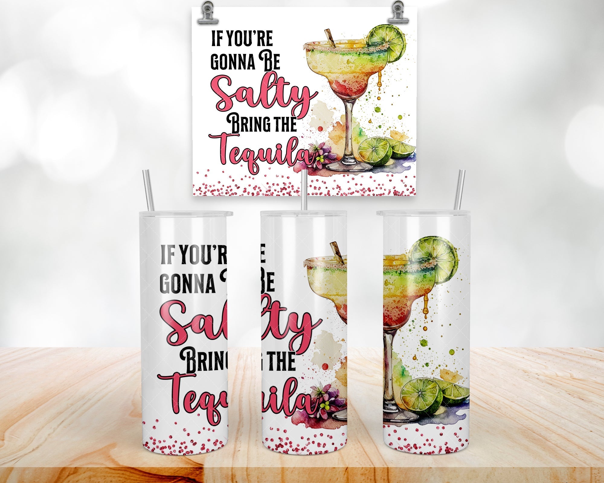 Salty Tequila 20oz Insulated Tumbler with Straw