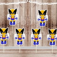 Action Superhero Boy Party - Set of 12 Wolverine Boys Inspired Cupcake Toppers