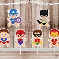 Superhero Baby Boy Cupcake Toppers - Set of 12