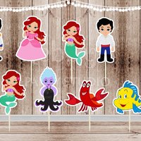 Mermaid Party - Set of 16 Assorted Mermaid and Friends Inspired Toppers