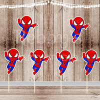 Action Superhero Boy Party - Set of 12 Spider-Boy Inspired Cupcake Toppers