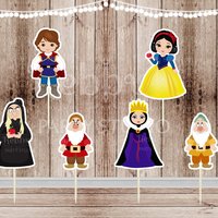 Snow White Cupcake Toppers: Handmade Party Decorations, Set of 12