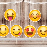 Emoji Party - Set of 12 Assorted 2" Emoji Inspired Cupcake Toppers