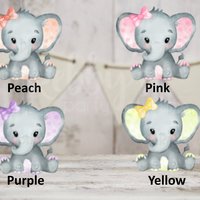 Elephant Cut Out Bundle, Girl Baby Shower Party Decor, Mixed Size Die Cuts
