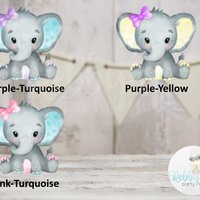 Elephant Cut Out Bundle, Girl Baby Shower Party Decor, Mixed Size Die Cuts