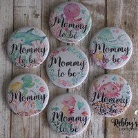 Ocean Friends Baby Shower Party, Personalized Pin Buttons, Under the Sea Mermaid Friends Name Badges