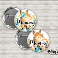 Farm Horse Baby Shower Pin: Personalized Button Badge