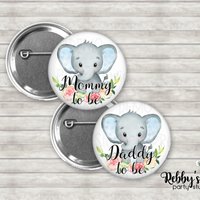 Elephant Baby Shower Pin: Personalized Pin Button