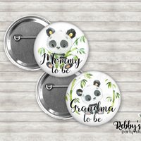 Panda Baby Shower Pin Button: Personalized Family Member Badge