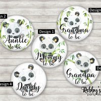 Panda Baby Shower Pin Button: Personalized Family Member Badge