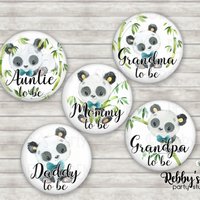 Panda Baby Shower Pin Button: Personalized Badges