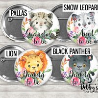 Wild Cats Baby Shower Pin: Personalized Family Member Button