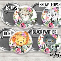 Wild Cats Baby Shower Pin: Personalized Family Name Badge