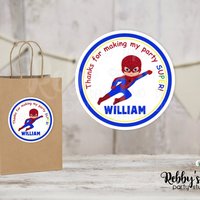 Super Hero Spider Boy Birthday Personalized Round Sticker
