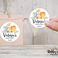 Jungle Safari Baby Shower Personalized Round Sticker