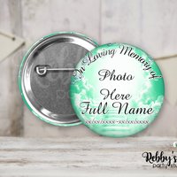 Memorial Pin Button: Heavenly Cloud Stairway, Funeral Badge (2.25 inch)