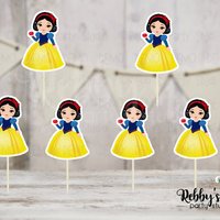 Snow White Party - Set of 12 Snow Princess Inspired Cupcake Toppers