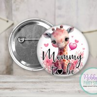 Giraffe Baby Shower Pin: Custom Name Badge