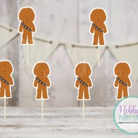 Space Wars Chewie Cupcake Toppers - Set of 12