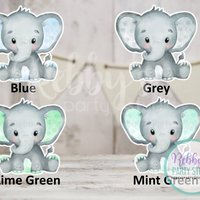 Elephant Cut Out Bundle, Blue Baby Shower Party Decor, Mixed Size Die Cuts