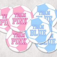 Soccer Ball Gender Reveal Pins: Team Pink vs Team Blue