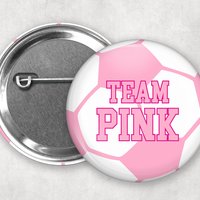 Soccer Ball Gender Reveal Pins: Team Pink vs Team Blue