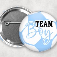 Soccer Gender Reveal Pins: Team Boy, Team Girl Party Favors