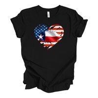 Texan American Heart Graphic T-Shirt – USA & Texas Flag Tee