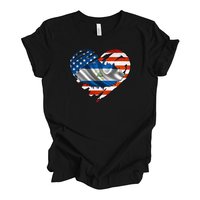 Nicaraguan American Heart Graphic T-Shirt – USA & Nicaragua Flag Tee