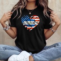 Nicaraguan American Heart Graphic T-Shirt – USA & Nicaragua Flag Tee