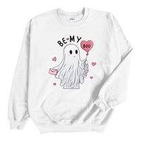 Be My Boo Ghost Crewneck Sweatshirt | Valentine Design | Unisex Gildan