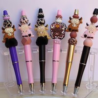 Highland Cow Beaded Pens | Handmade Silicone Focal Pens | Choose Your Design