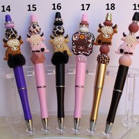 Highland Cow Beaded Pens | Handmade Silicone Focal Pens | Choose Your Design