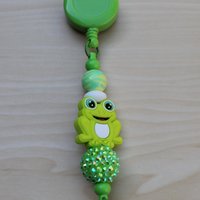 Beaded Badge Reel | Animal ID Holder | Retractable Clip | Nurse Teacher Work Accessory