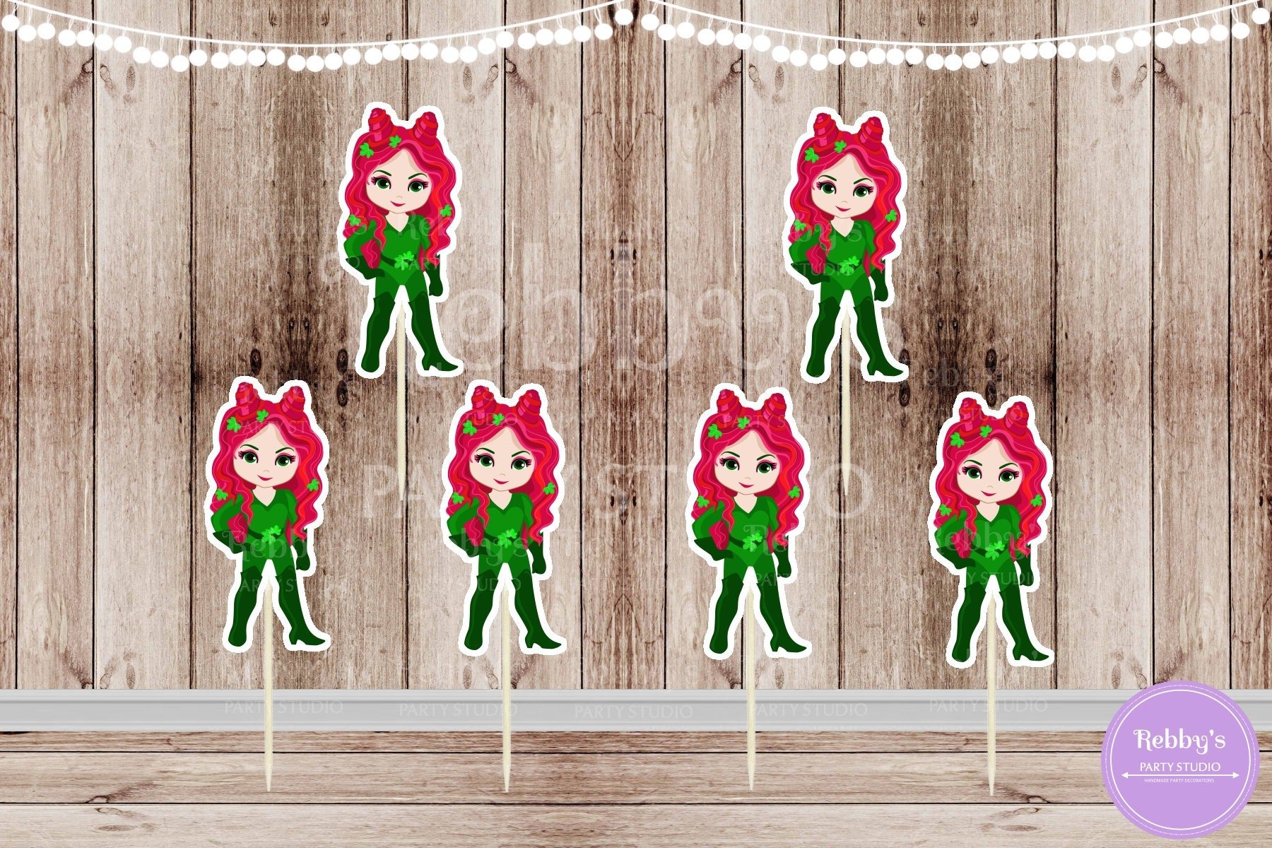 Superhero Villain Girl Party - Set of 12 Poison Ivy Girls Inspired Cupcake Toppers