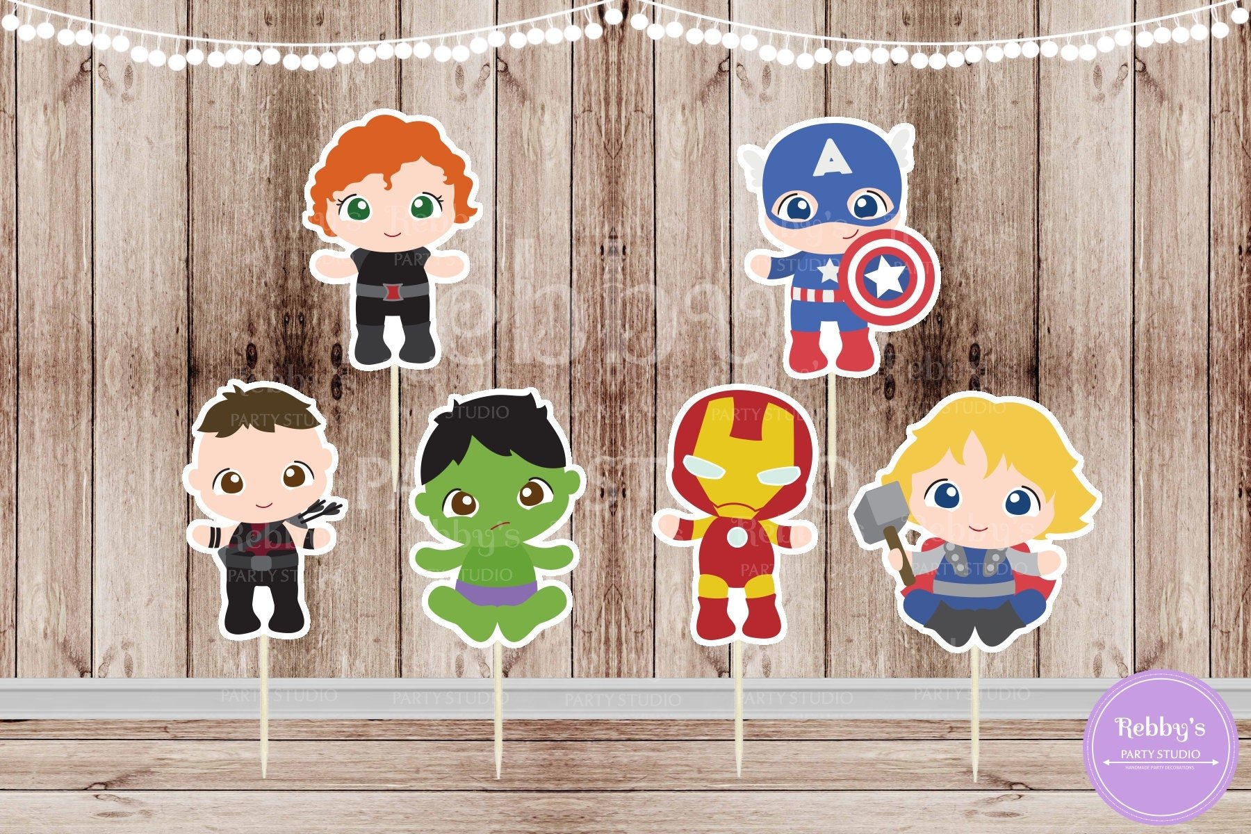 Superhero Babies - Set of 12 Assorted Baby Superheroes Team 2 Inspired Cupcake Toppers