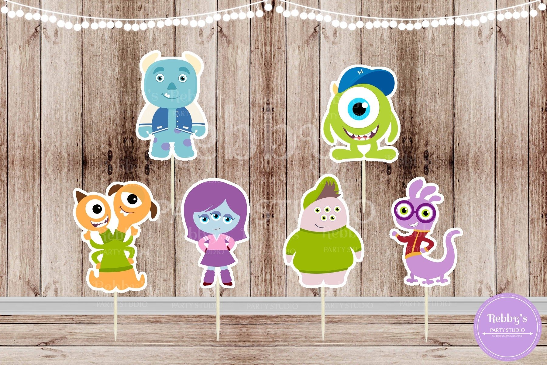 Monsters Theme Party - Set of 12 Assorted Monsters Inspired Cupcake Toppers