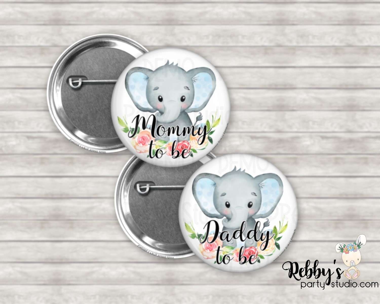 Elephant Baby Shower Pin: Personalized Pin Button