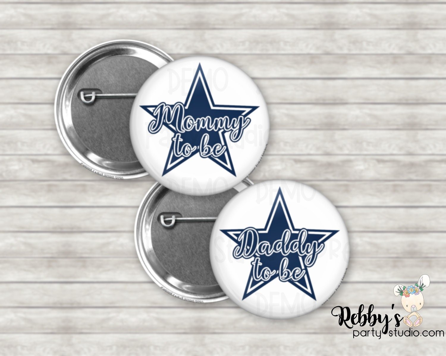 Cowboy Star Baby Shower Pin: Mommy/Daddy To Be Button
