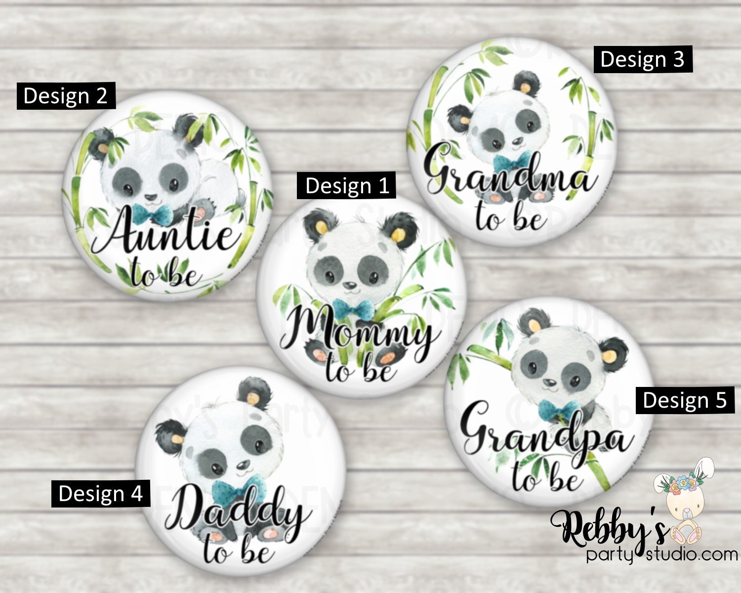 Panda Baby Shower Pin Button: Personalized Badges