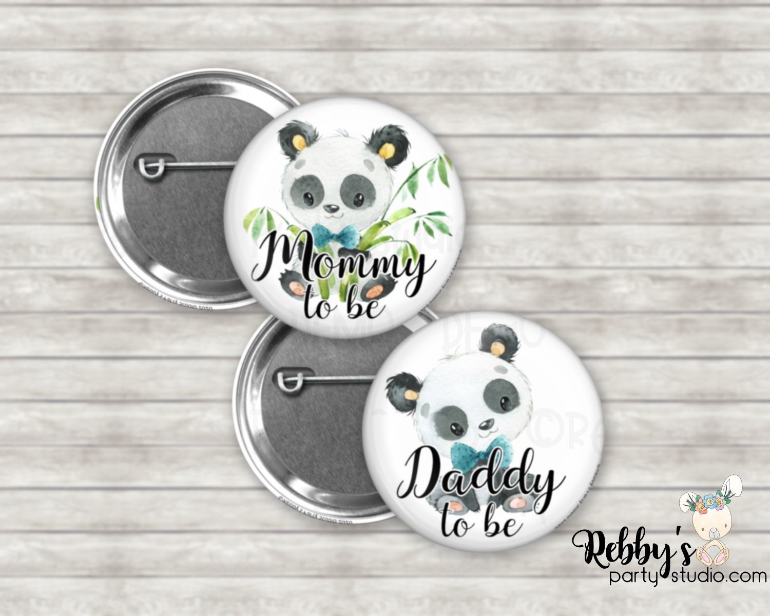 Panda Baby Shower Pin Button: Personalized Badges