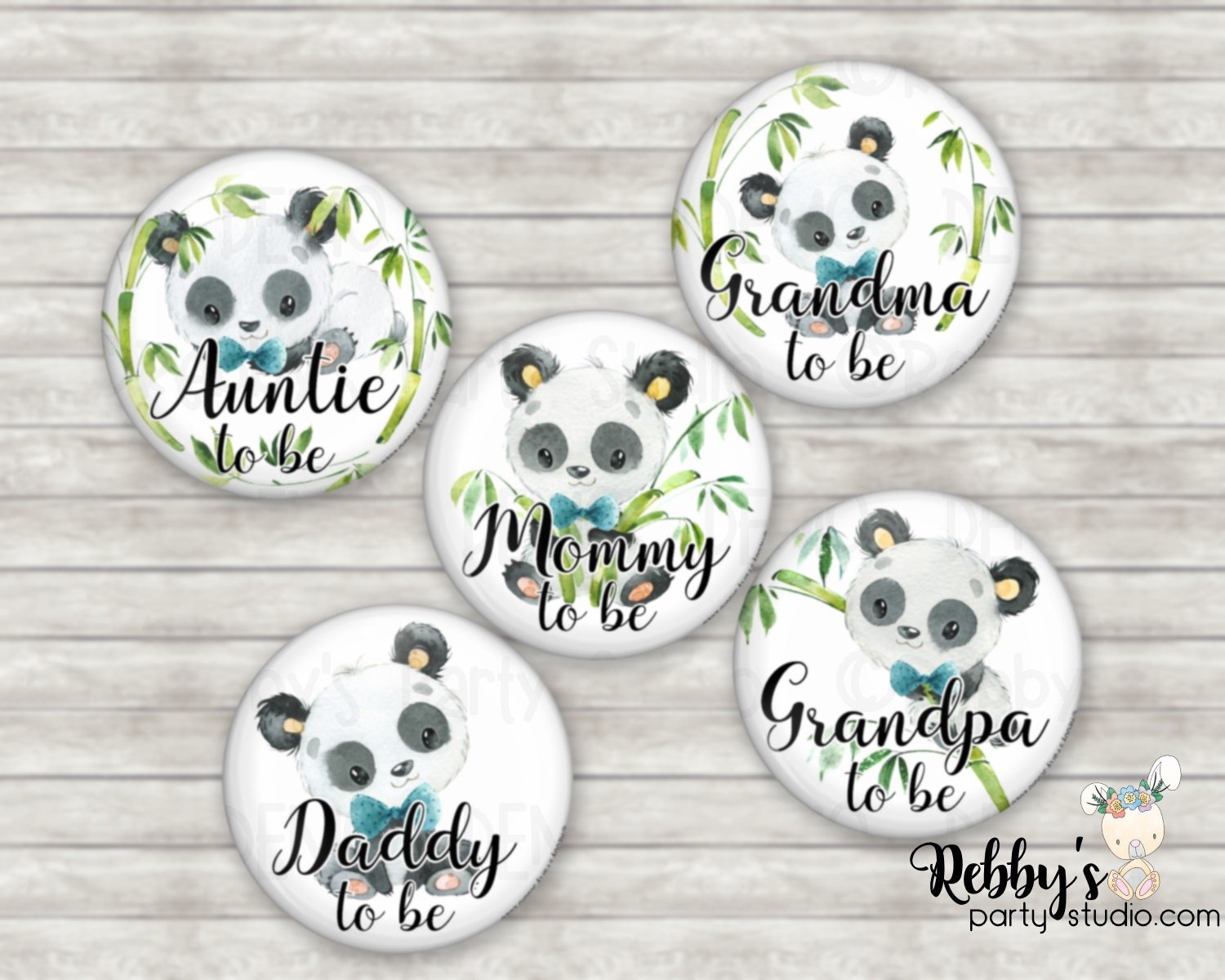 Panda Baby Shower Pin Button: Personalized Badges